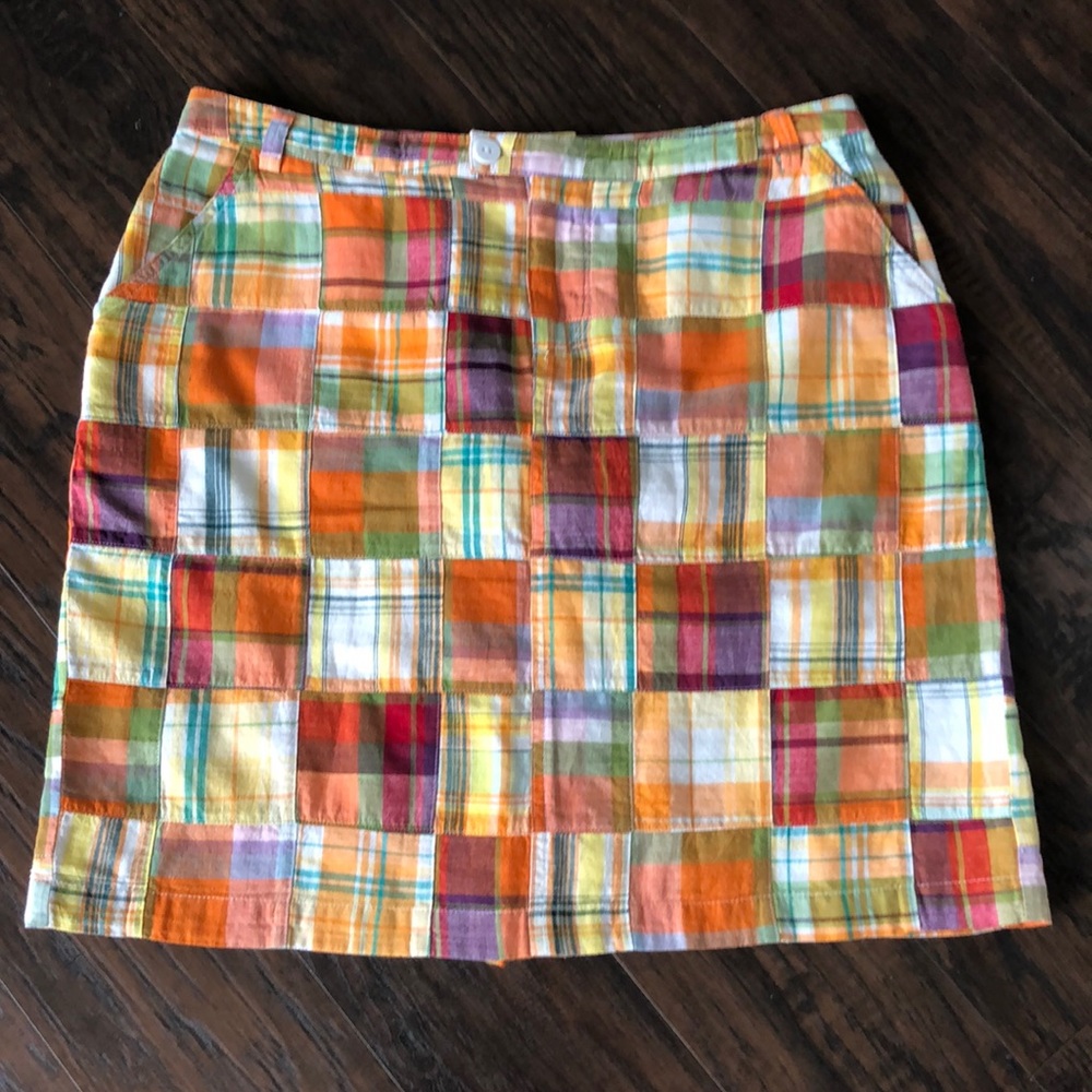 Pendleton Madras Patchwork Plaid Skirt Size 12p V… - image 1